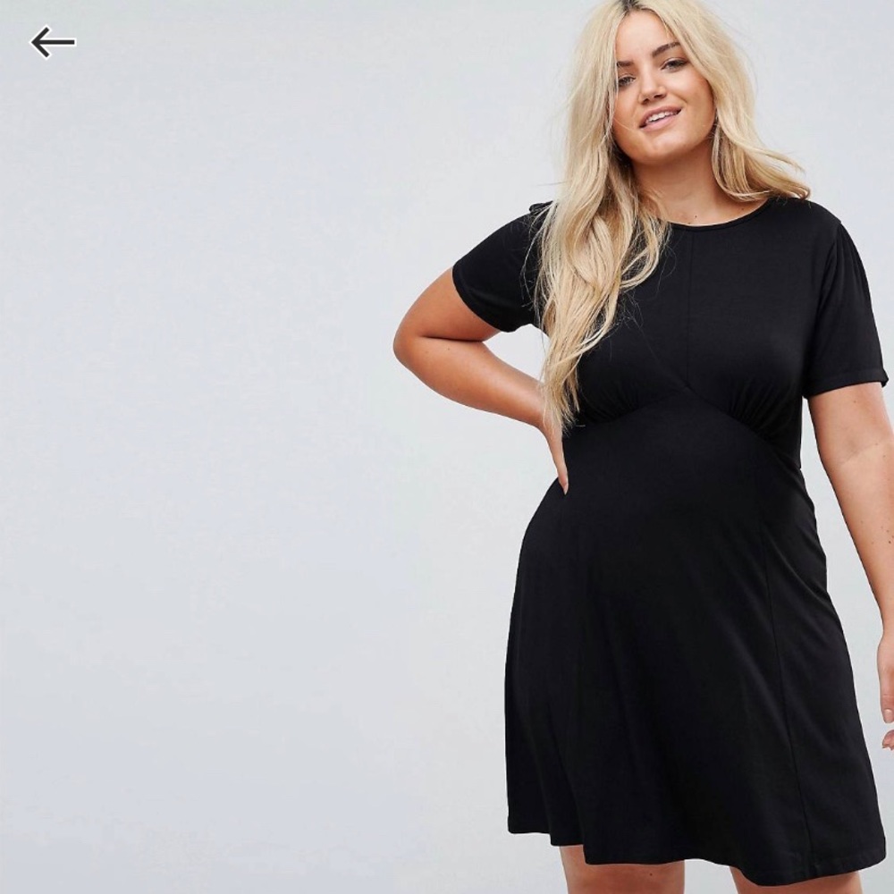ASOS Size 24 Black Mini Tea Dress
